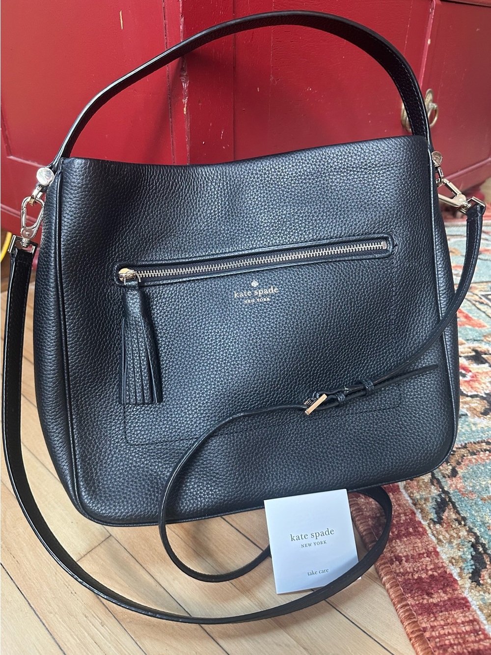 kate spade Black Pebbled Leather Handbag